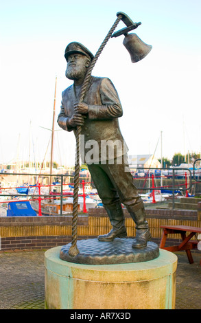 Capitano Cat statua Swnsea Marina Foto Stock