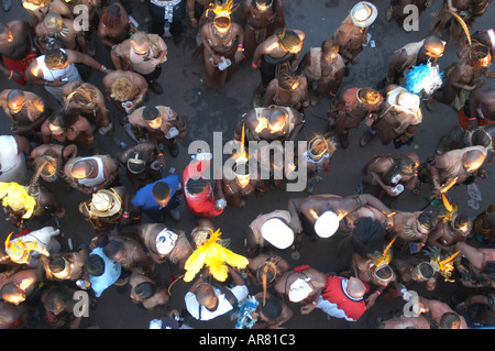 Il carnevale scena di strada, Trinidad Foto Stock