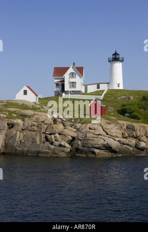 Nubble Luce faro York Beach, Maine Cape Neddick un pomeriggio estivo Foto Stock