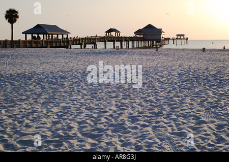 Tramonto sul Molo 60, Clearwater Beach, Florida Foto Stock