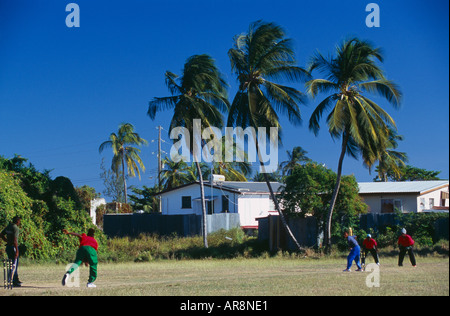 Local partita di cricket St Lawrence Barbados Foto Stock