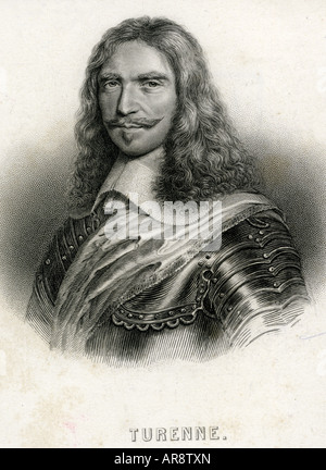 Turenne, Henri de la Tour d'Auvergne, Vicomte de, 11.9.1611 - 27.7.1675, generale francese, ritratto, acciaio, incisione del XIX secolo, dopo la fotografia contemporanea, artista del diritto d'autore non deve essere cancellata Foto Stock