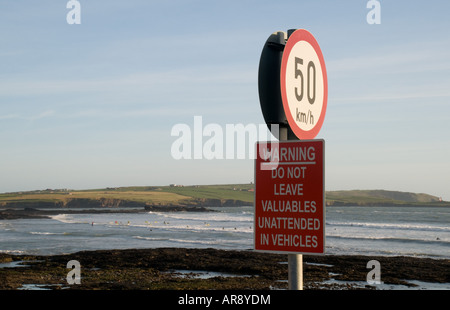 Surf Garristown Beach Kinsale contea di Cork in Irlanda Foto Stock