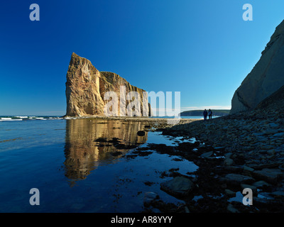 Canada Quebec Gaspesie Perce Perce Rock a bassa marea Foto Stock