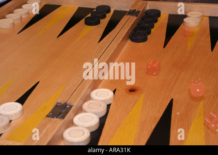 Primo piano immagine di una dama board Foto Stock