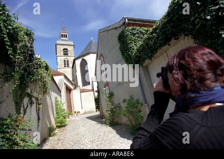 L'Abbazia di Hautvillers nella Champagne Ardenne regione della Francia dove Dom Perignon è sepolto Foto Stock