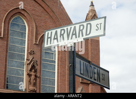 Indicazioni stradali in Brookline Massachusetts Foto Stock