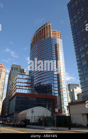 Costruzione del Visionaire un edificio verde in Battery Park City a New York Foto Stock