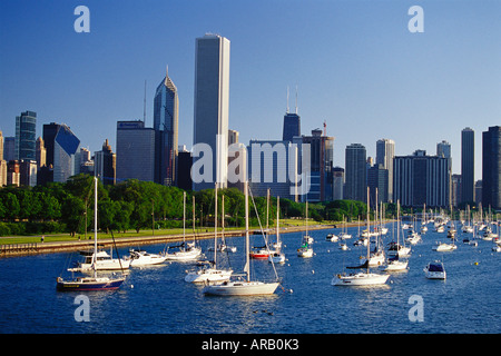 Sullo skyline di Chicago, Illinois, Stati Uniti d'America Foto Stock