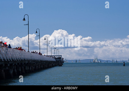 Inizio del 2007 Brisbane a Gladstone Yacht Race - Shornecliffe Jetty, Queensland, Australia Foto Stock