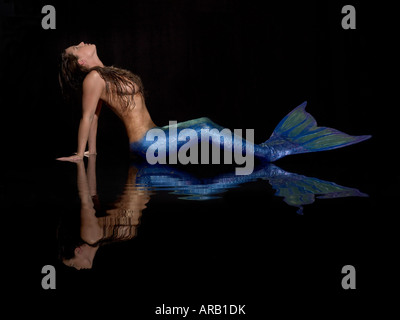 Mermaid nel pool di riflessione Portsmouth Virginia Foto Stock