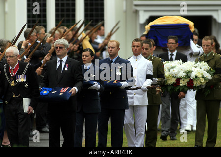 Sir Edmund Hillary funerali di Stato presso la Cattedrale di Auckland Nuova Zelanda Foto Stock