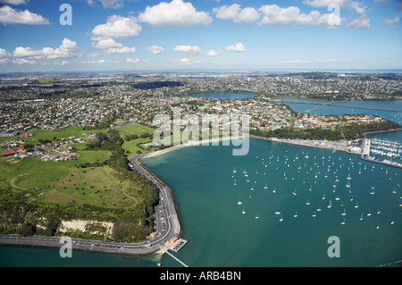 Okahu Bay a nord di Auckland Nuova Zelanda antenna Foto Stock