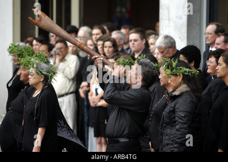 Sir Edmund Hillary funerali di stato a Auckland Nuova Zelanda Foto Stock