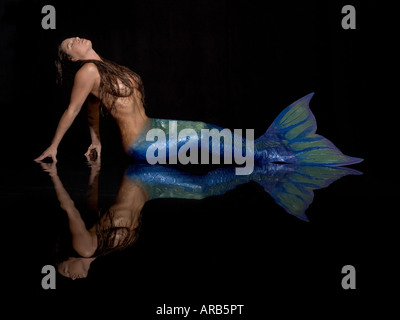 Mermaid nel pool di riflessione Portsmouth Virginia Foto Stock