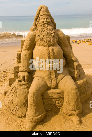 Messico Jalisco Puerto Vallarta le sculture di sabbia sulla spiaggia vicino al Malecon Boardwalk Banderas Bay Oceano Pacifico Foto Stock