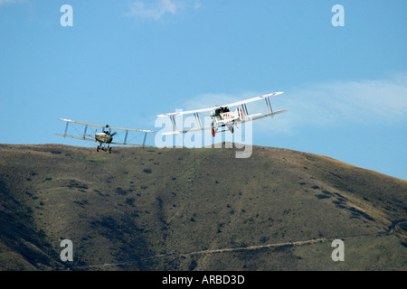 Avro 504k WWI bomber e Bristol F2 b fighter Foto Stock