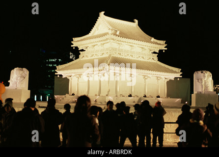 Sculture di Neve in-Odori koen, Snow Festival, Yuki Matsuri, Sapporo, Hokkaido, Giappone, Asia Foto Stock