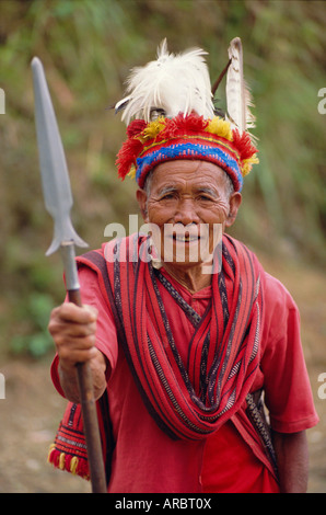 Ritratto di un uomo anziano della tribù Ifugao, Banaue, Provincia di montagna, Luzon del nord, Filippine Foto Stock