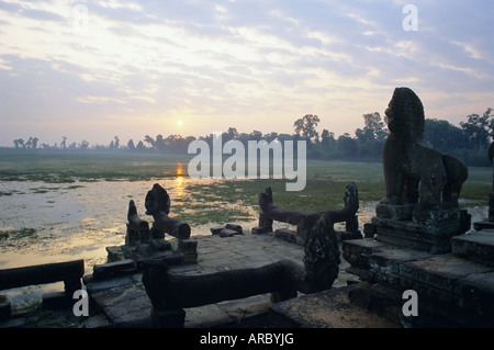 Sra Srang (royal pool di balneazione) serbatoio, Ankor, Thailandia, Asia Foto Stock