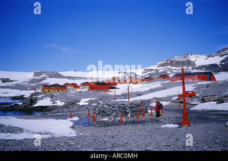 Una comunità familiare, Argentine Esperanza base, Penisola Antartica, Antartide, regioni polari Foto Stock