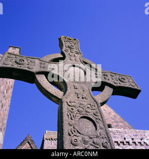 Replica di san Giovanni della Croce, Abbazia, Isola di Iona, Scotland, Regno Unito, Europa Foto Stock