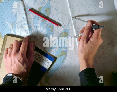 Navigazione nautica; grafico copre parte del goodwin sands, off est costa inglese, UK. Foto Stock