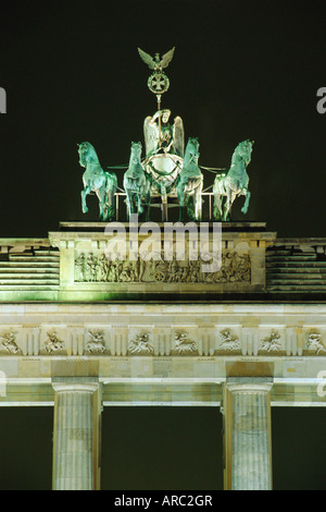 La quadriga, la Porta di Brandeburgo, Berlino, Germania, Europa Foto Stock