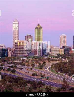 Skyline della città da Kings Park, Perth, Australia occidentale, Australia Foto Stock