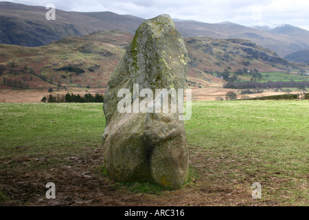 Castello Rigg Stone Circle Near Keswick Lake District Foto Stock