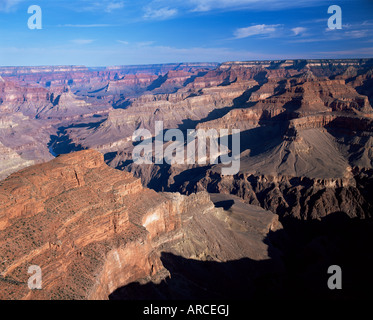 Hopi Point, nella luce del mattino, il Parco Nazionale del Grand Canyon, Arizona, Stati Uniti d'America Foto Stock