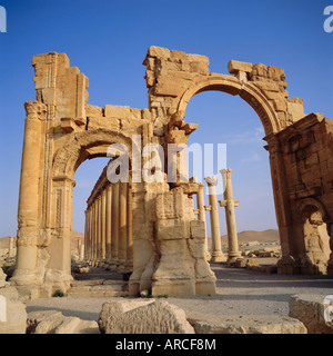 Roman arco trionfale, i secolo D.C., Palmyra, Siria, Medio Oriente Foto Stock