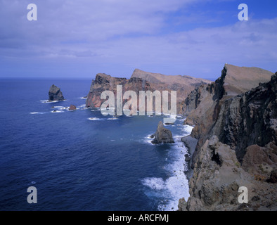 Ponta do Castelo, costa atlantica, Madeira, Portogallo, Europa Foto Stock