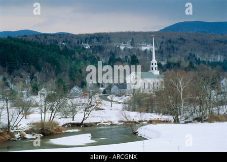 Winter in Stowe, Vermont USA Foto Stock