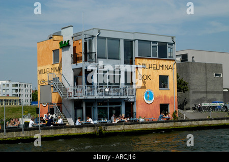 Canale di Amsterdam het IJ Noordhollands Zeekanaal Wilhelmina Dok Foto Stock