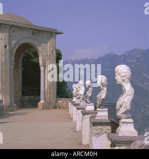 Villa Cimbrone Ravello Costiera Amalfitana (Costiera Amalfitana), il Sito Patrimonio Mondiale dell'UNESCO, Campania, Italia, Europa Foto Stock