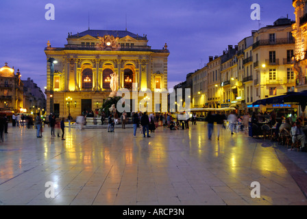 Place de la Comedie, Montpellier, Herault, Languedoc, Francia, Europa Foto Stock