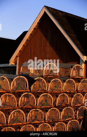 Trappole di astice in Rustico Harbour, Prince Edward Island, Canada, America del Nord Foto Stock