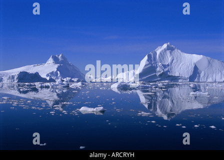 Iceberg dal icebergs, Ilulissat, Disko Bay, Groenlandia, regioni polari Foto Stock