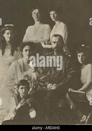 Immagine fotografica cartolina del russo famiglia imperiale circa 1905 Foto Stock