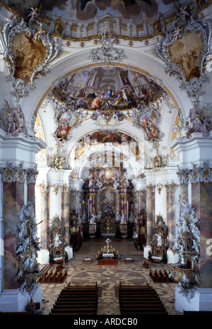 A Ottobeuren, Klosterkirche, Blick nach Osten Foto Stock