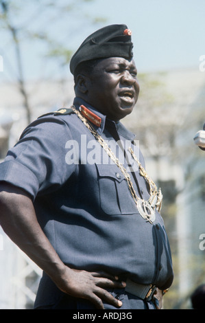 Presidente generale Idi Amin Dada in uniforme dell'aeronautica, Uganda Foto Stock