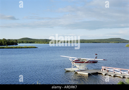 Piccolo aeroplano lago Inari Finlandia Foto Stock