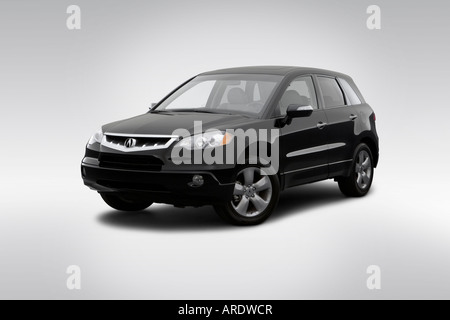 2007 Acura RDX in nero - Vista anteriore angolare Foto Stock