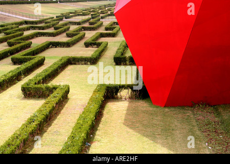 Labirinto verde e rosso struttura Foto Stock