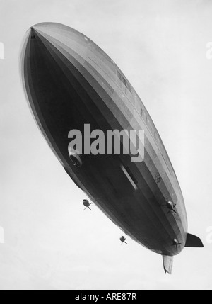 Trasporti/trasporti, aviazione, aeronavi, Zeppelin, LZ 129 'Hindenburg', volo di prova, Friedrichshafen, 4.3.1936, , Foto Stock