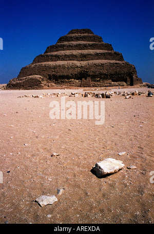 Passo piramide del re Zoser, Saqqarah, Egitto Foto Stock