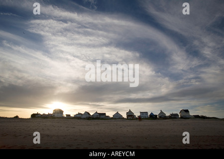 Case sul lungomare a Anderby Creek Lincolnshire Coast Inghilterra Foto Stock