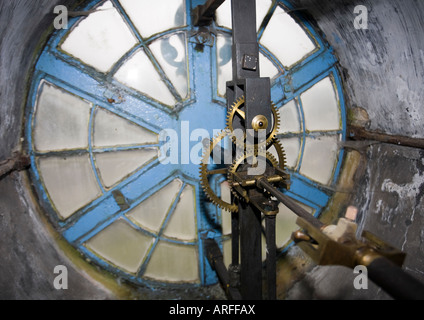 Whitehurst del Derby chiesa orologio in Tideswell dietro il volto Foto Stock