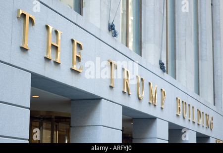 Il Trump Building di New York del Quartiere Finanziario Foto Stock